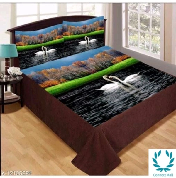 Velvet Queen Size Bedsheet - Queen (Length Size: 90 in Width Size: 100 in Pillow Length Size: 16 in Pillow Width Size: 26 in), Velvet, 3D Digital Printed